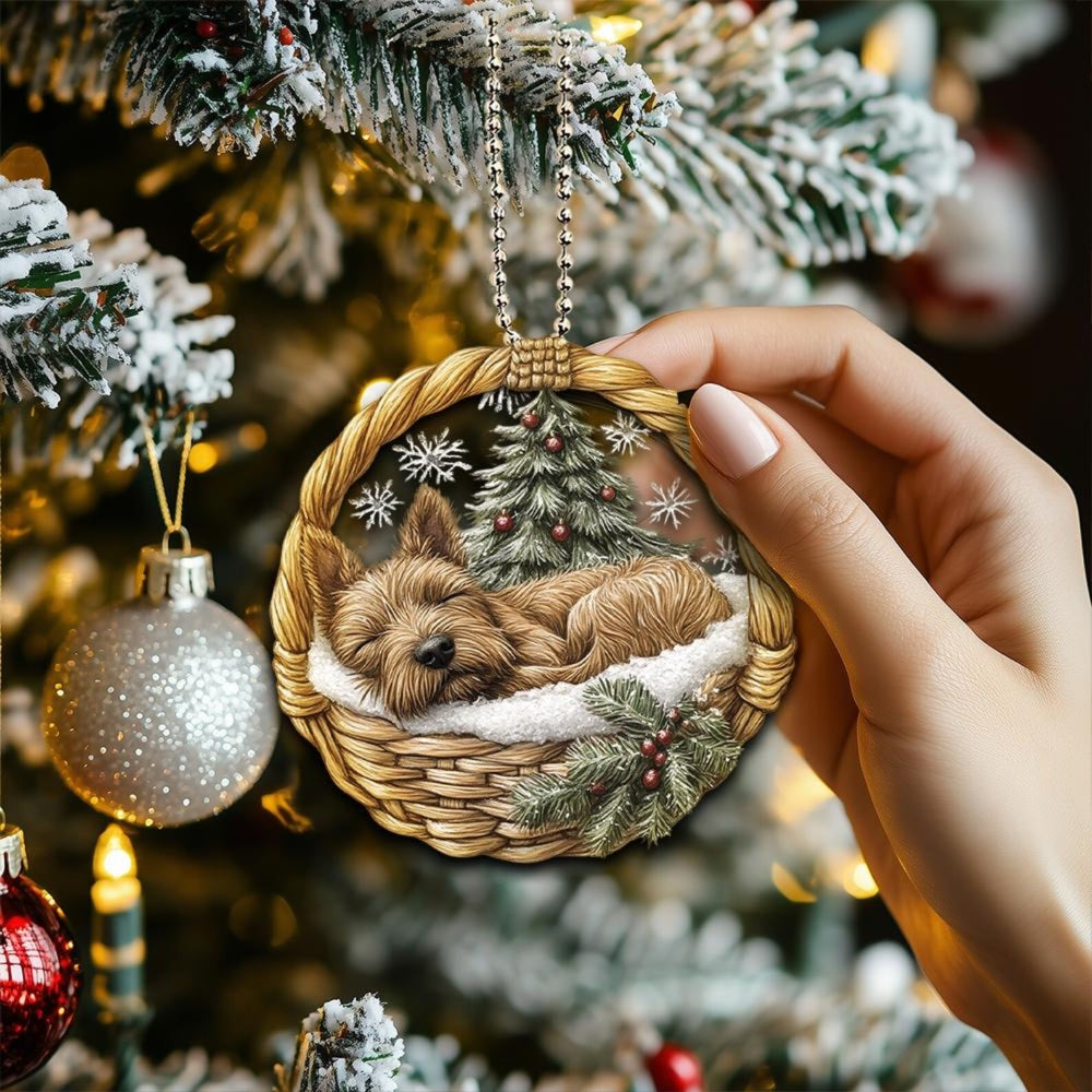 Welsh Terrier In Mini Basket Ornament - MB031