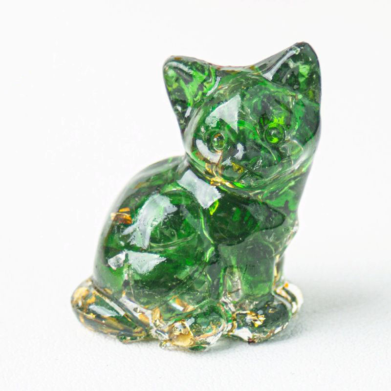 Handmade Natural Crystal Gemstone Sitting Cat