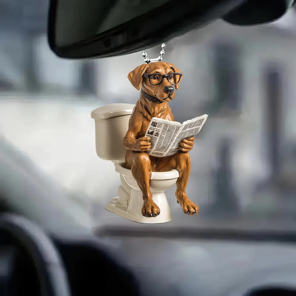 Rhodesian Ridgeback - Dog Sitting On Toilet Ornament  OT033