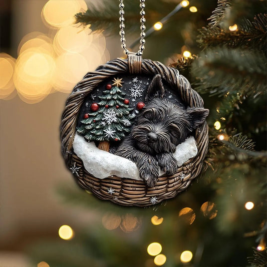 Scottish Terrier In Mini Basket Ornament - MB034