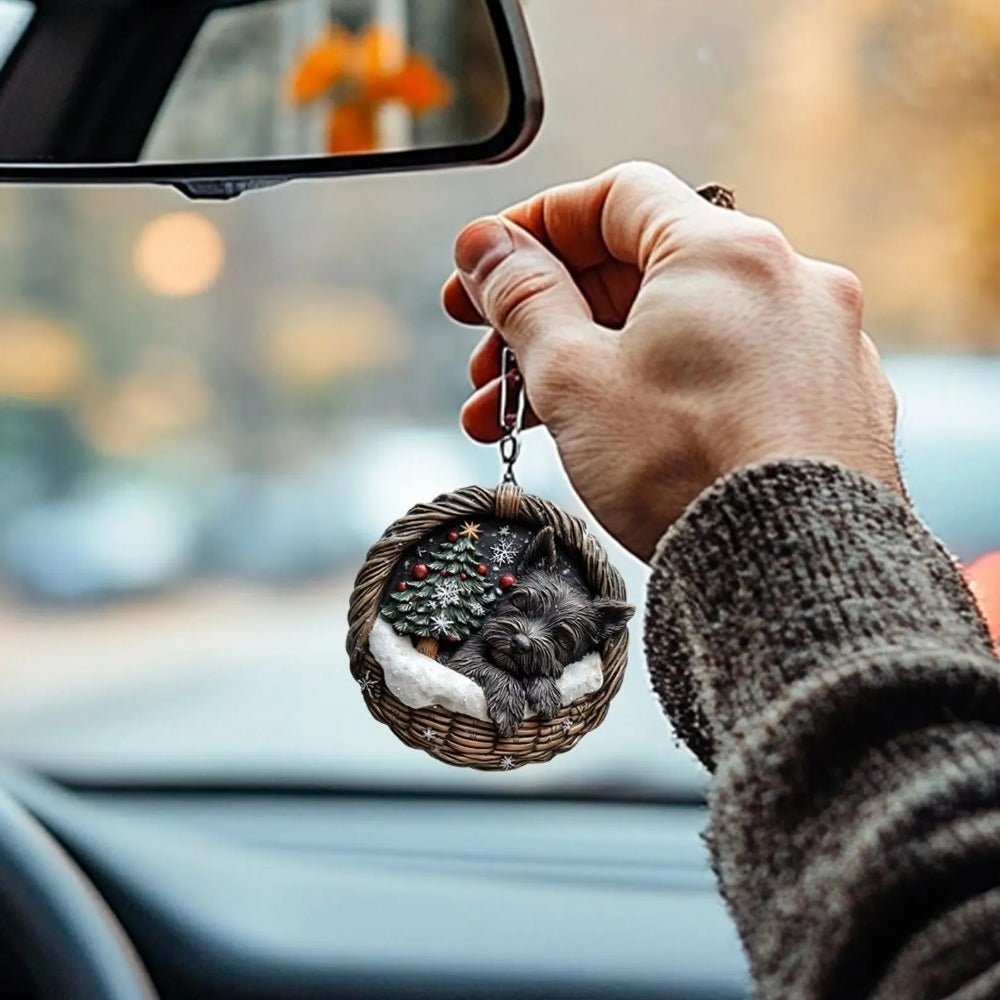 Scottish Terrier In Mini Basket Ornament - MB034
