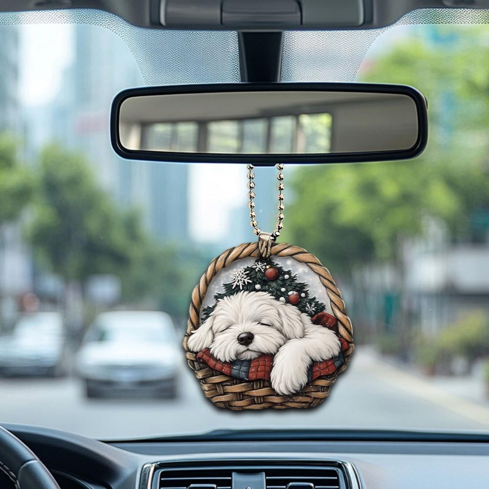 Old English Sheepdog In Mini Basket Ornament - MB036