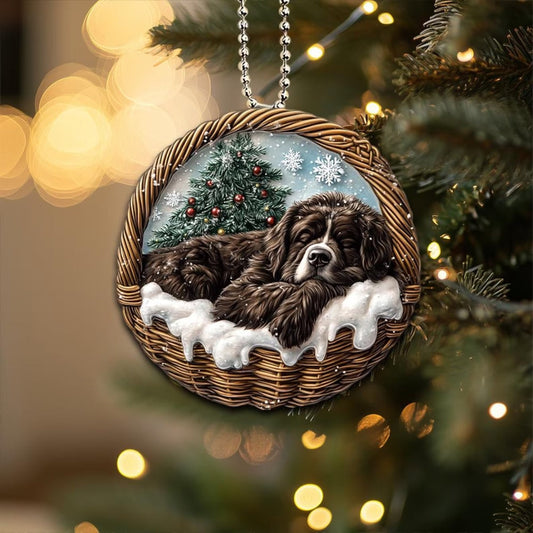 Newfoundland In Mini Basket Ornament - MB037