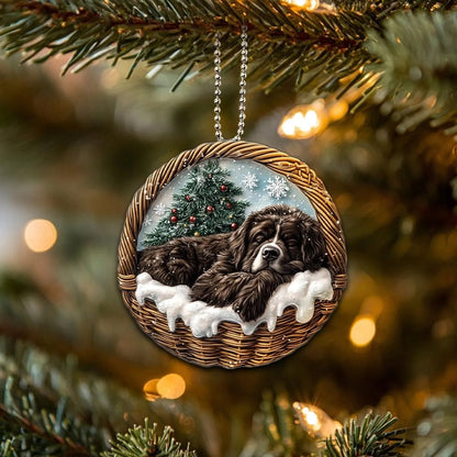 Newfoundland In Mini Basket Ornament - MB037
