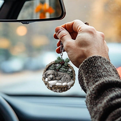 Irish Wolfhound Dog In Mini Basket Ornament - MB038