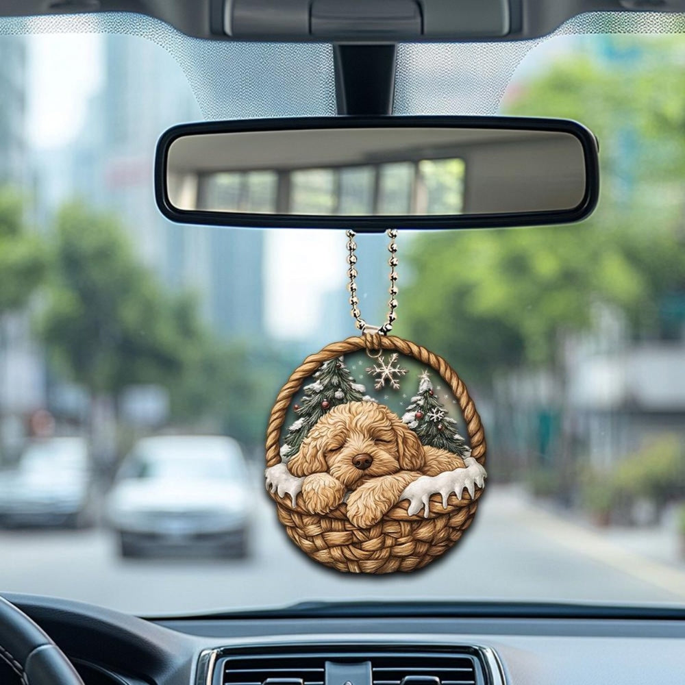 Labradoodle In Mini Basket Ornament - MB039