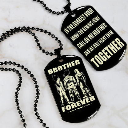 Viking Engraved Black Dog Tag - Double Sided Brother Forever Gift