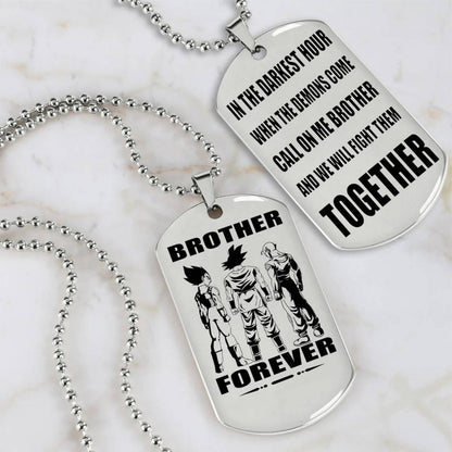 Viking Engraved Black Dog Tag - Double Sided Brother Forever Gift