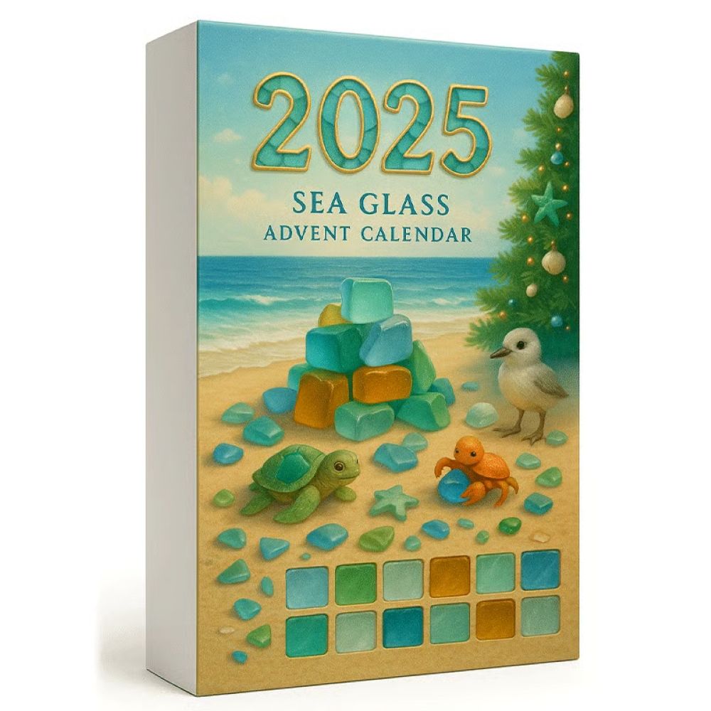 Sea Glass Christmas Tree Advent Calendar - 2D Acrylic Christmas Tree Countdown Calendar