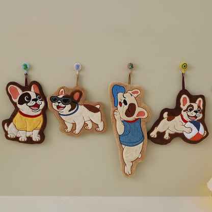 Adorable Dog Hand Towels - French Bulldog With Sunglasses