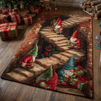 The Christmas Portal - 3D Illusion Area Rug - Gnome Stairs