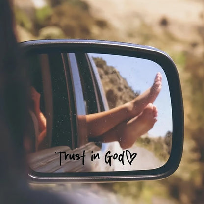 Trust in God Car Rearview Mirror Sticker - 2pcs