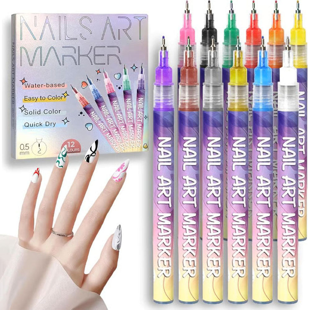 12 Colors Nail Art Pens Set