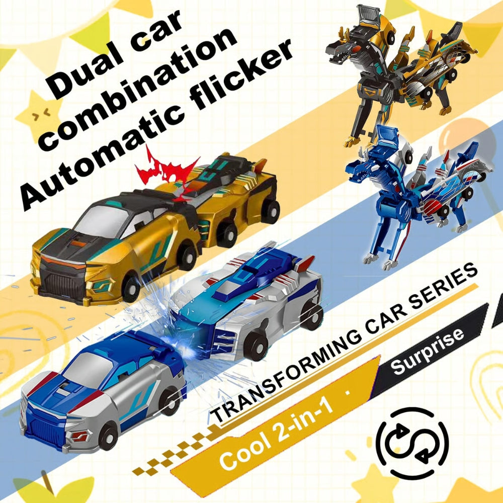 2-in-1 Transforming Dragon Car Toy with Collision Action