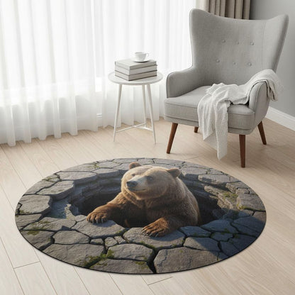 Nature Den Watcher - 3D Illusion Round Rug - H634