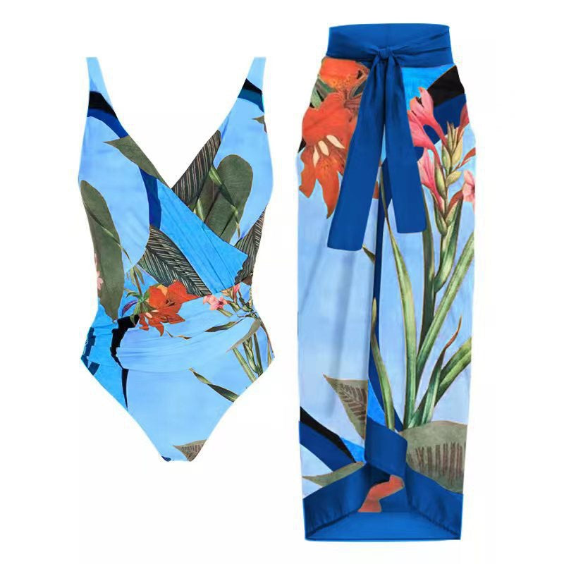 Resort Print One Piece Bikini - F381