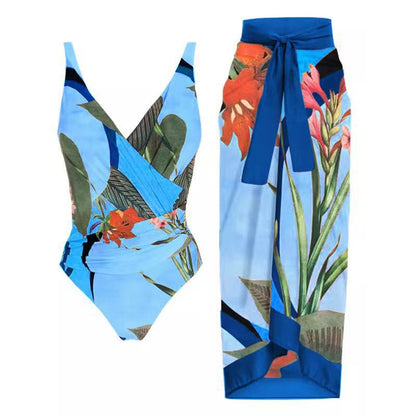 Resort Print One Piece Bikini - F381