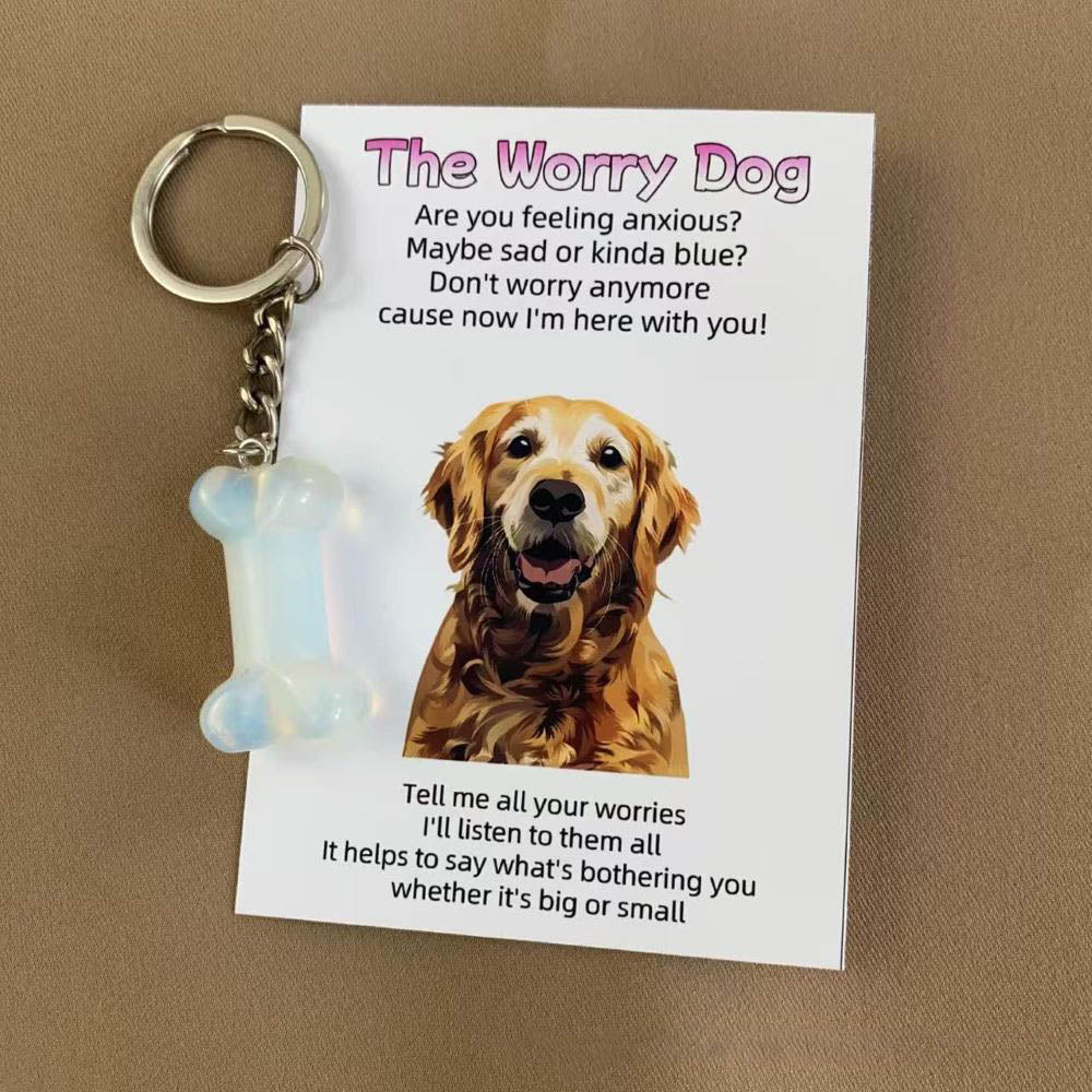 The Worry Dog Crystal Keychain – Emotional Support Gift