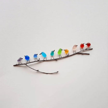 Sea Glass Rainbow Birds - A Truly Unique Handmade Artwork