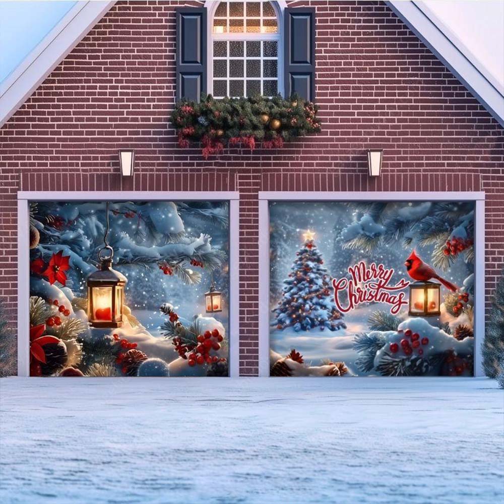 Cardinal's Christmas Garage Door Covers D488
