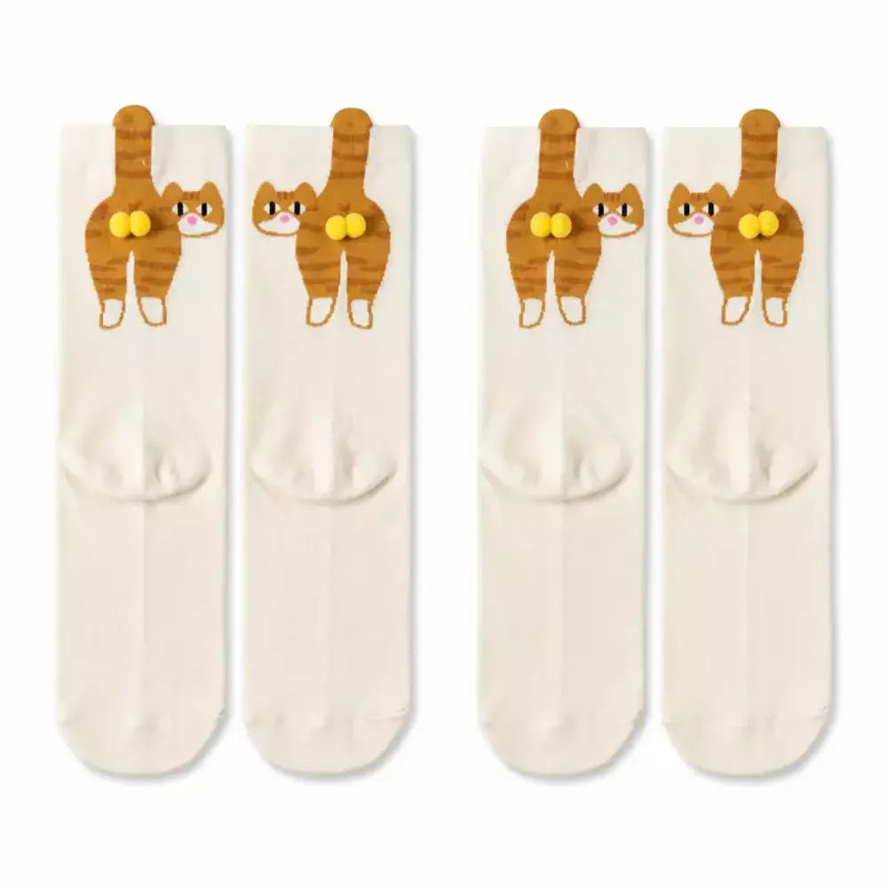 Cute Cat Socks with Balls