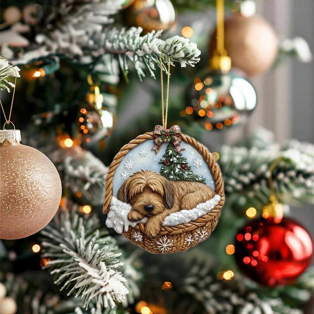 Briard In Mini Basket Ornament - MB004