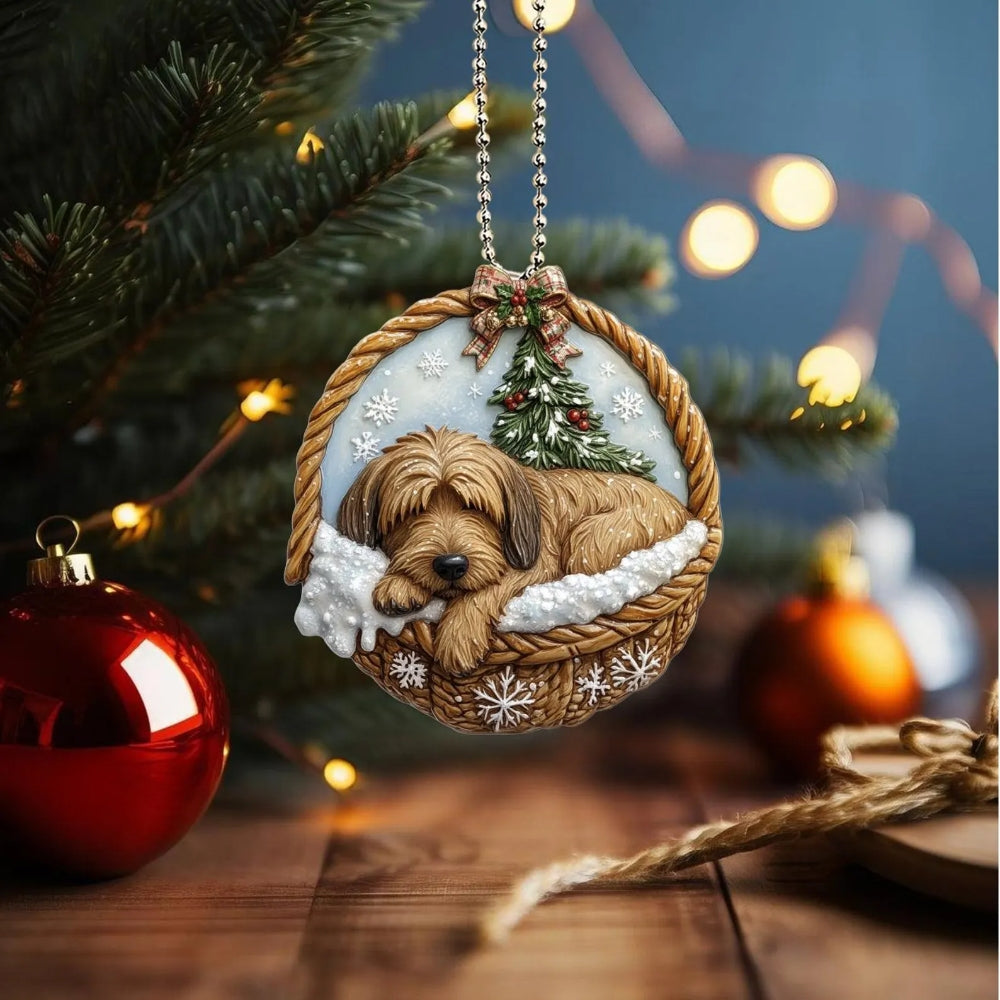 Briard In Mini Basket Ornament - MB004