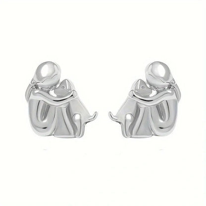 Silver and Gold Two-Tone Hug Earrings