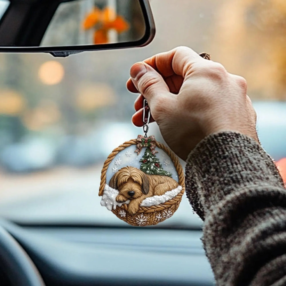 Briard In Mini Basket Ornament - MB004