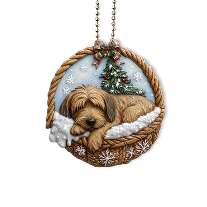 Briard In Mini Basket Ornament - MB004