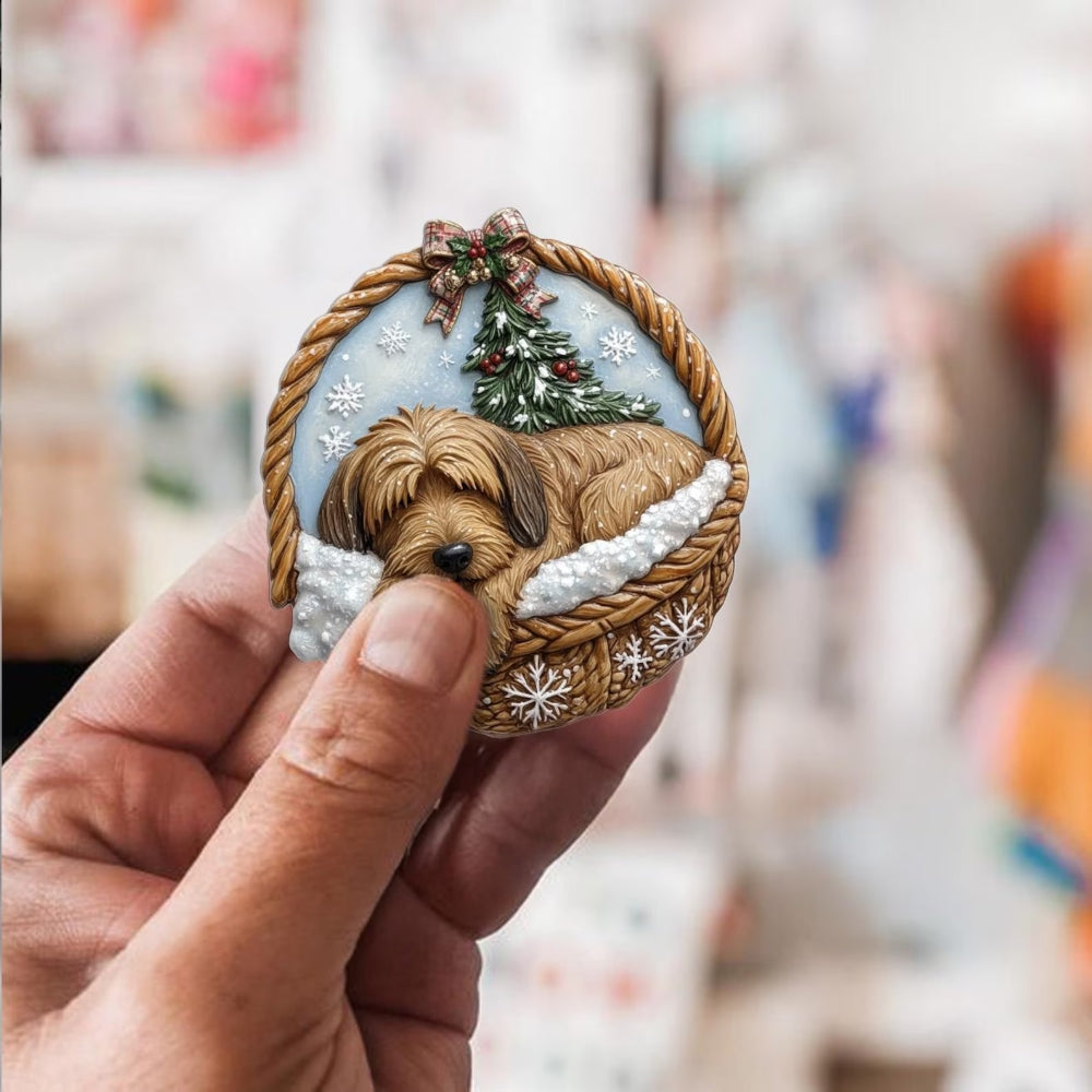 Briard In Mini Basket Ornament - MB004
