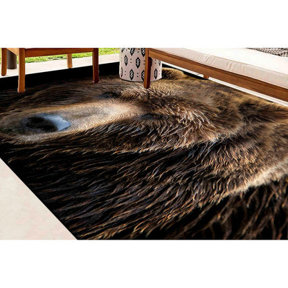Realistic Bear Face - Wildlife Animal Area Rug - H631