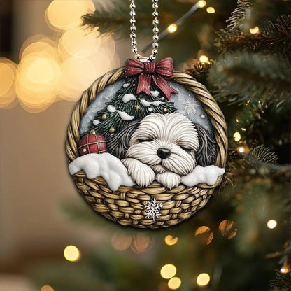 Havanese In Mini Basket Ornament - MB040