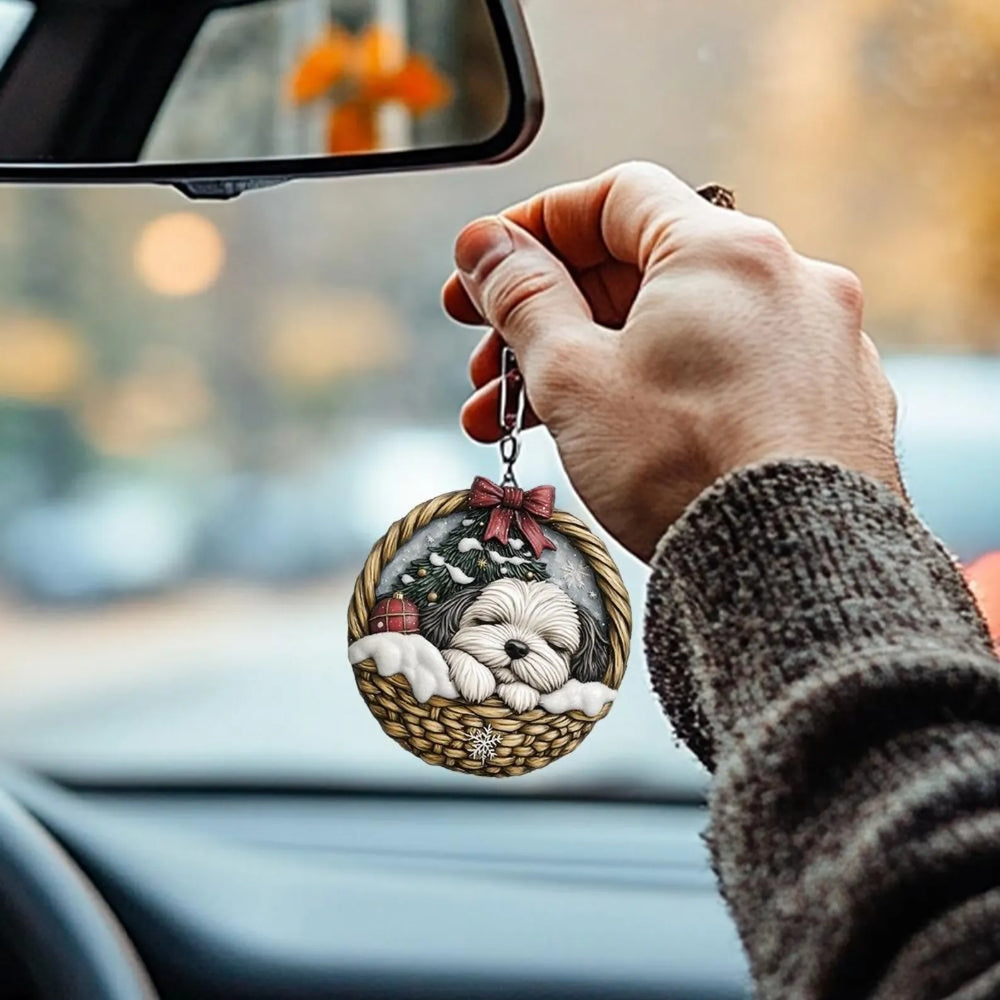 Havanese In Mini Basket Ornament - MB040