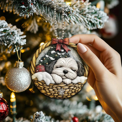 Havanese In Mini Basket Ornament - MB040