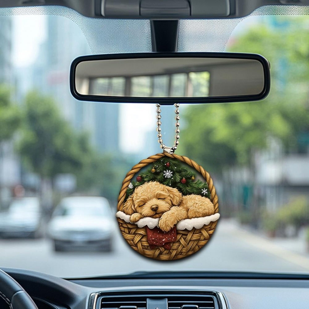 Goldendoodle In Mini Basket Ornament - MB041
