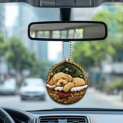 Goldendoodle In Mini Basket Ornament - MB041
