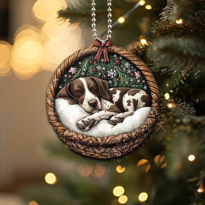 German Shorthaired Pointer In Mini Basket Ornament - MB042
