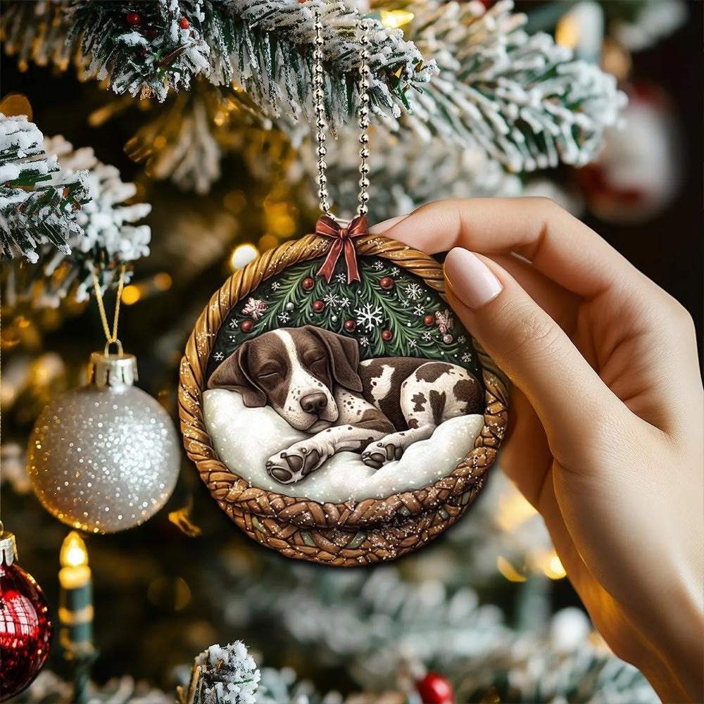 German Shorthaired Pointer In Mini Basket Ornament - MB042