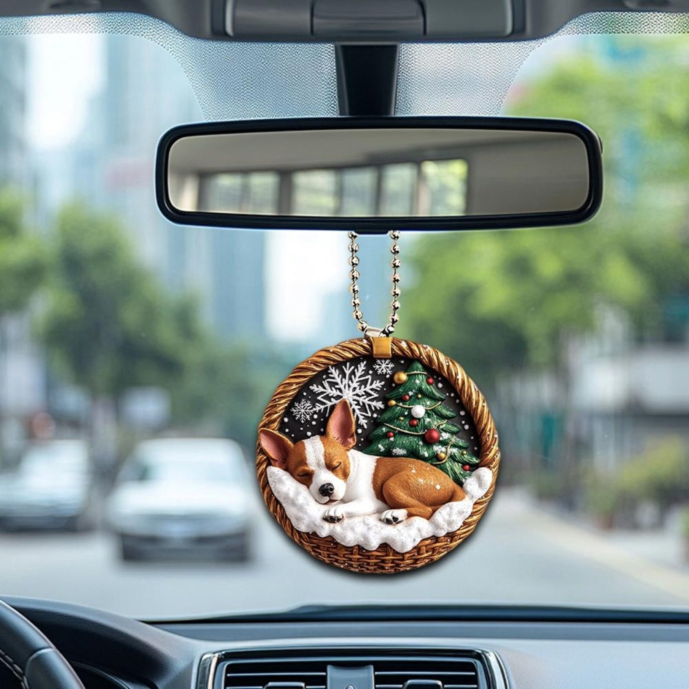 Basenji In Mini Basket Ornament - MB046