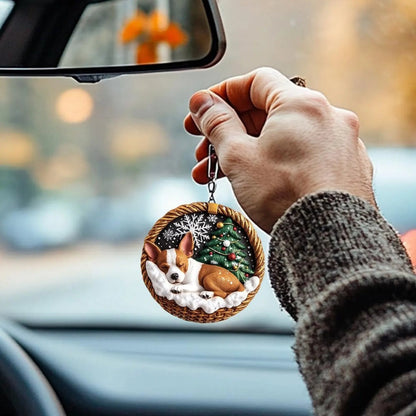 Basenji In Mini Basket Ornament - MB046