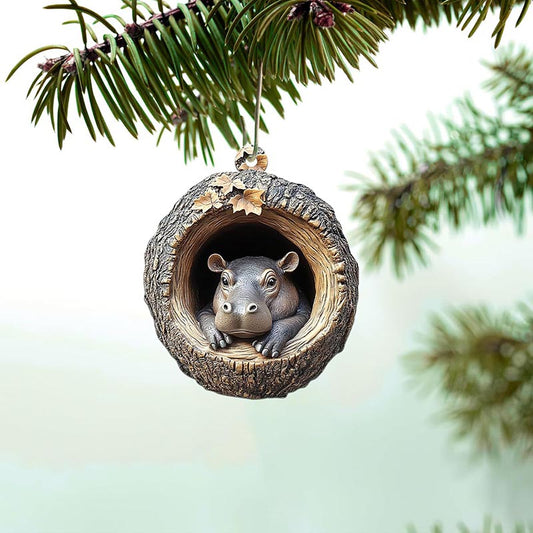 Hippo - Animal Christmas Ornament CH047