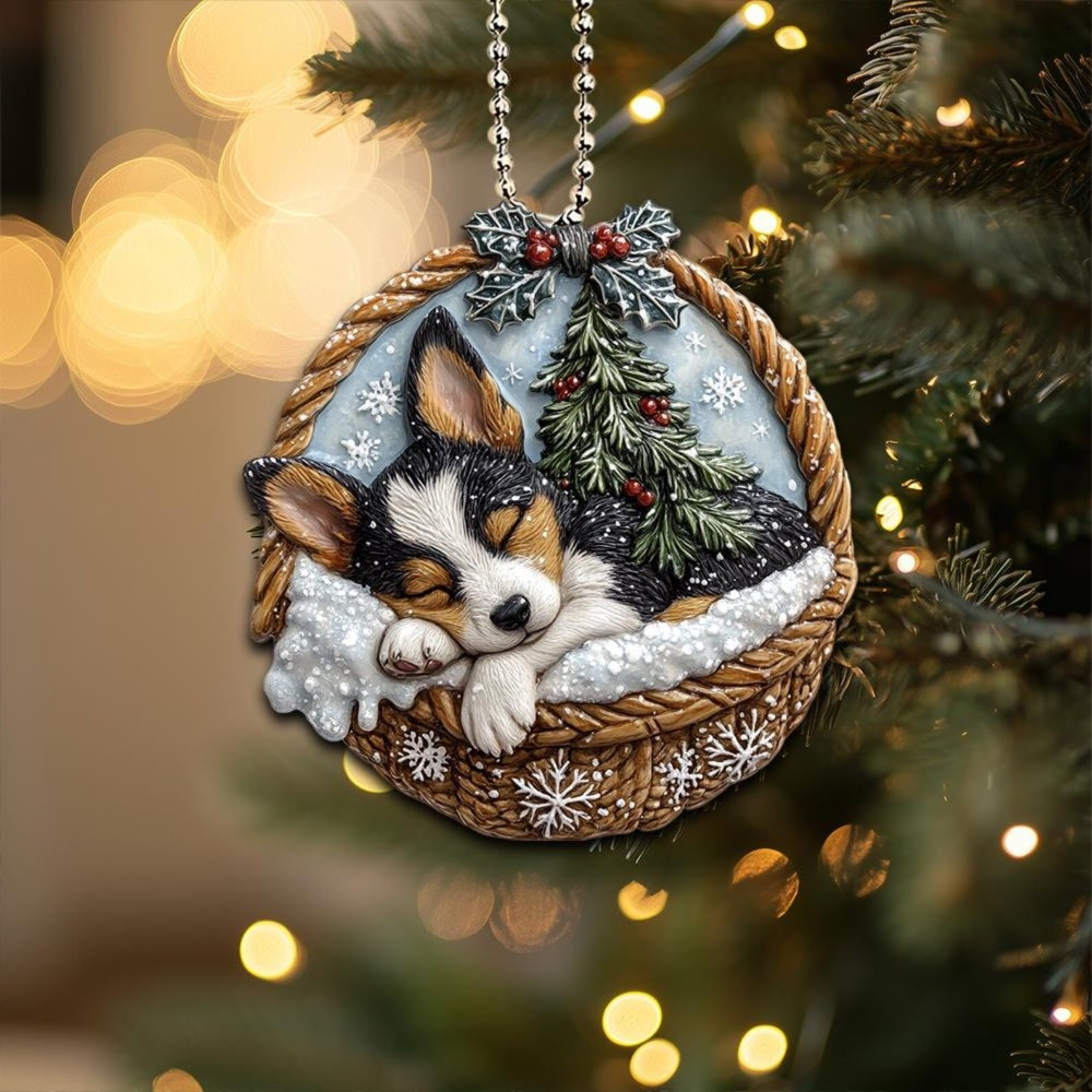 Australian Cattle Dog In Mini Basket Ornament - MB048