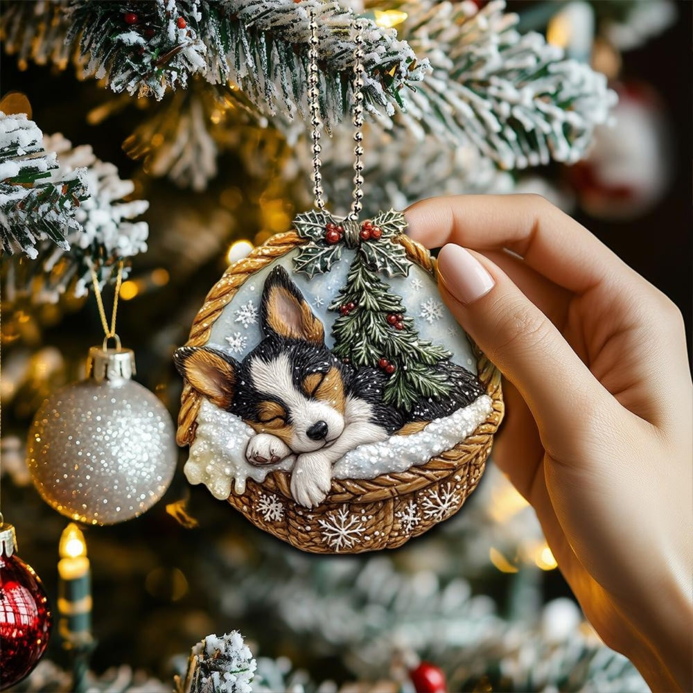 Australian Cattle Dog In Mini Basket Ornament - MB048