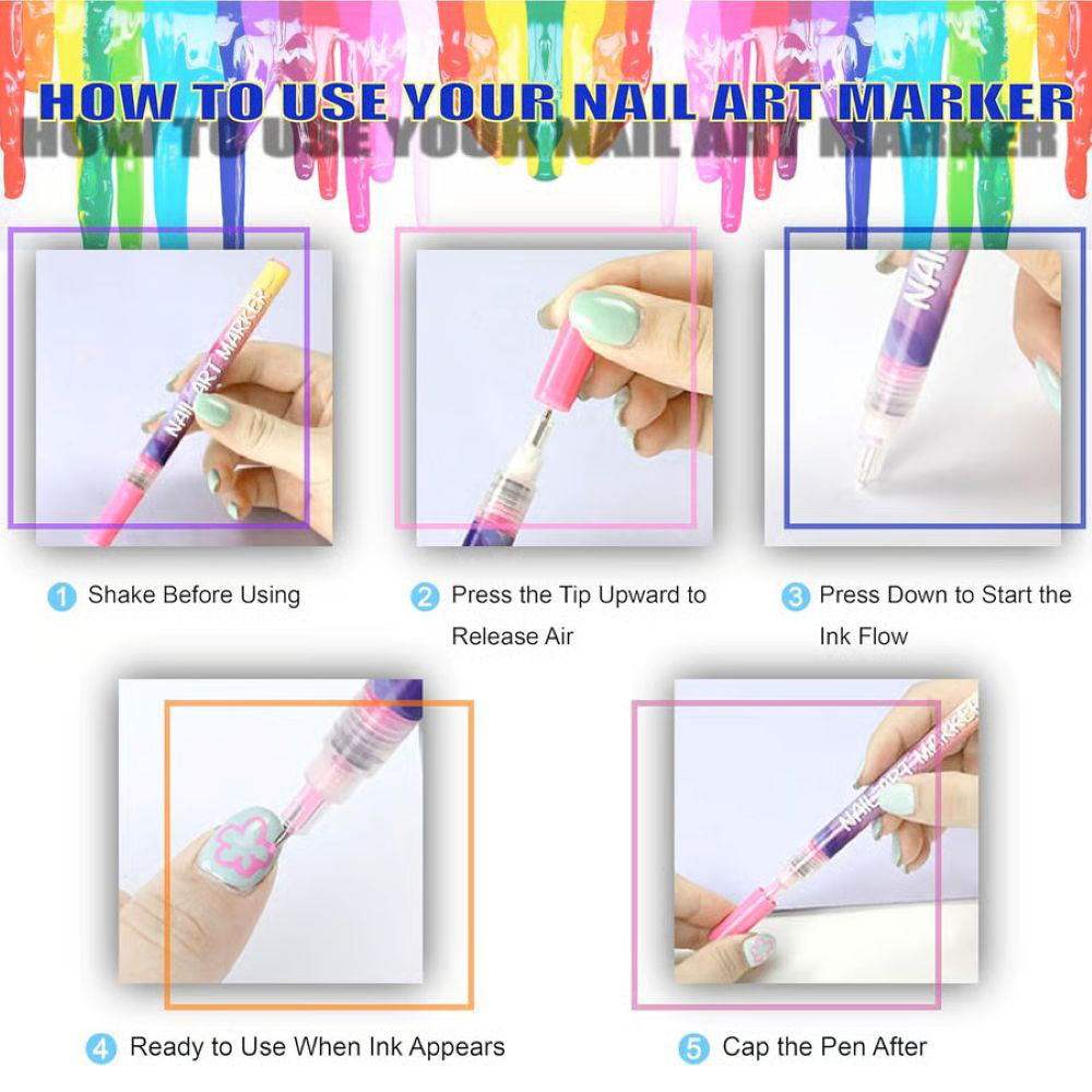 12 Colors Nail Art Pens Set
