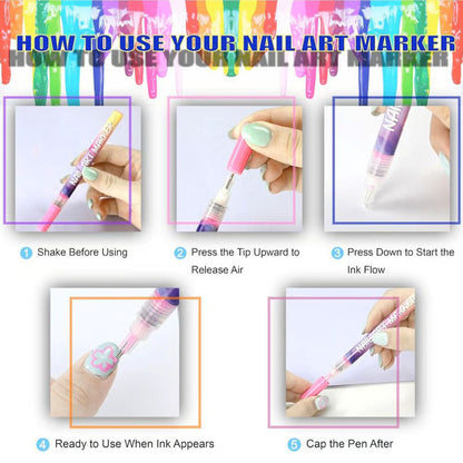 12 Colors Nail Art Pens Set