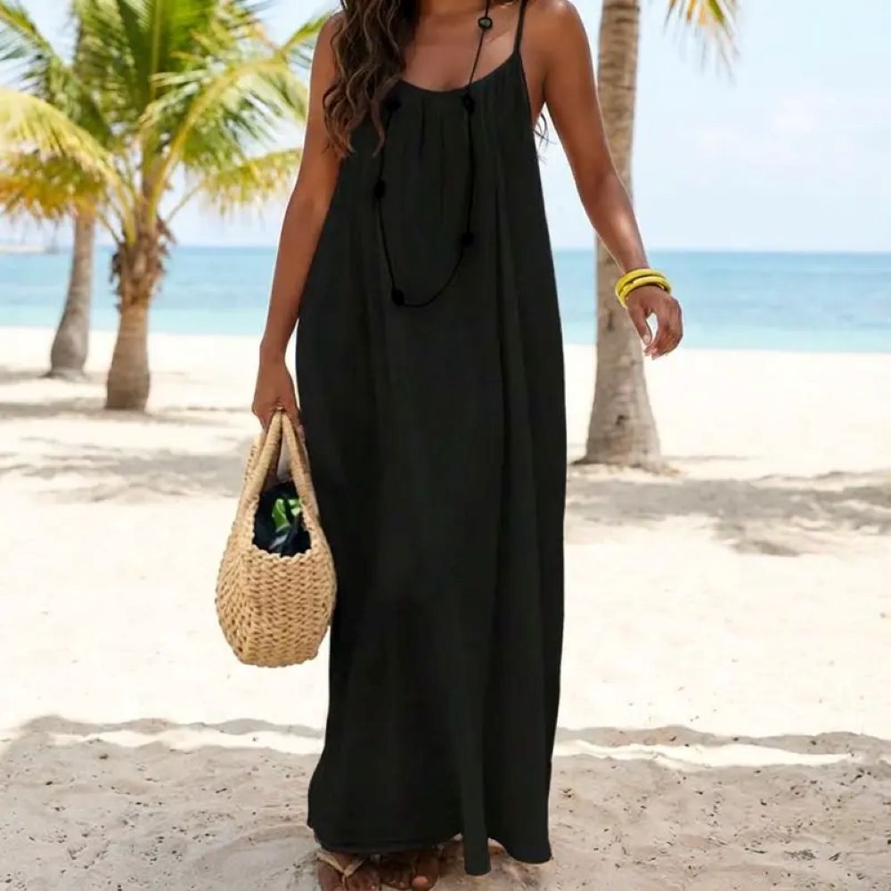 Women's Sleeveless Cami Lounge Dress – Soft Maxi Nightgown For Sleeping & Lounging
