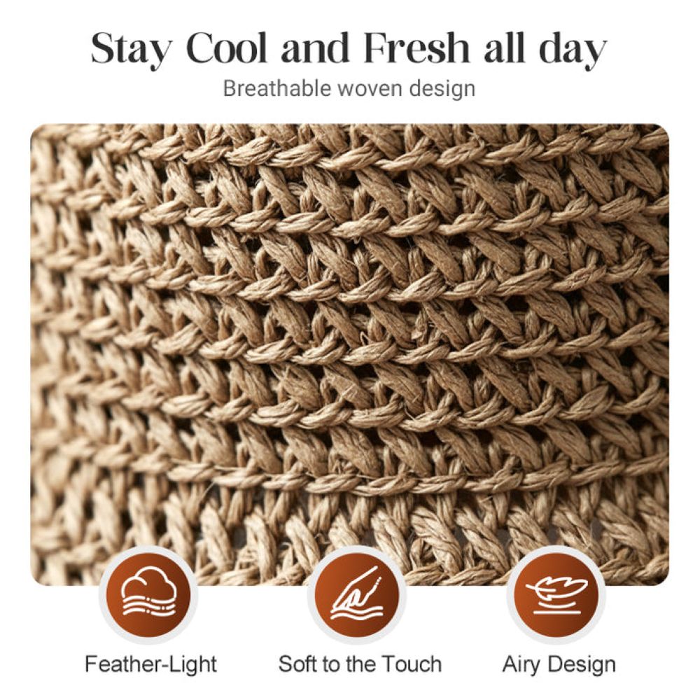 Elegant Woven Straw Sun Hat With Bow