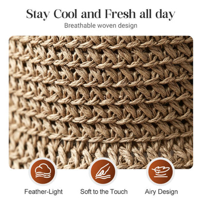 Elegant Woven Straw Sun Hat With Bow