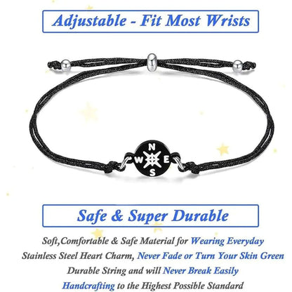 Compass Charm Bracelet With Cap-shape Box